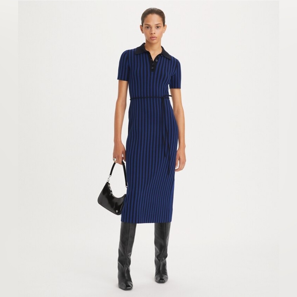 NWT $498 Tory Burch Vertical Stripe Midi Dress